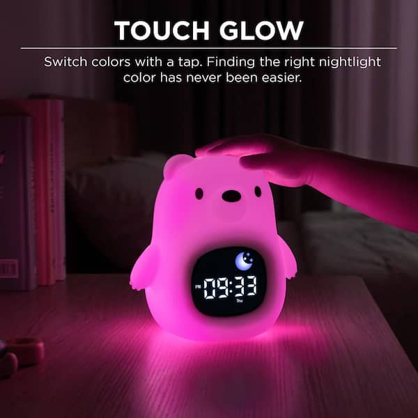USB Operated Squishy Bear Clock with Sounds Multi-Color Integrated