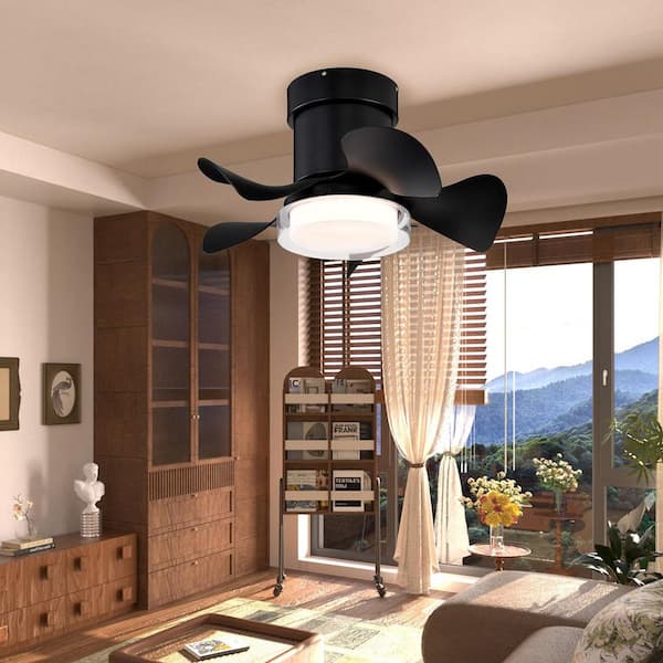 TaiMei 21 in. Modern 5-Blade Indoor Black Ceiling Fan with Quiet Reversible DC Motor for Bedroom or Living Room
