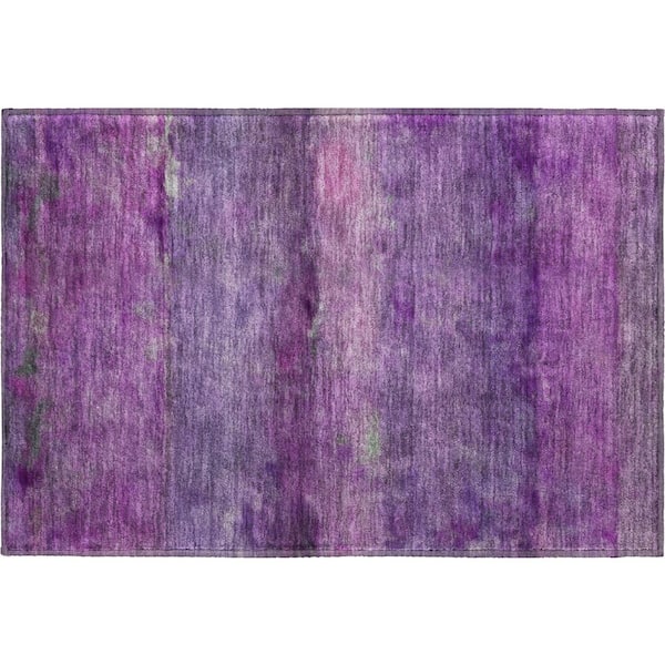 Mayfield Premium Machine Washable Abstract AMF2311 Purple 2 ft. x 3 ft. Accent Rug