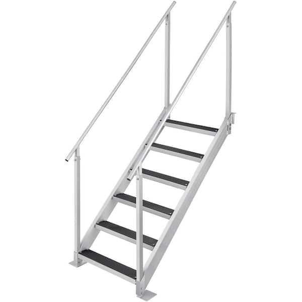 Retractable Dock Ladder 6-Steps 4 in. Wide Standard Adjustable Swim Ladder Aluminum 500 lbs. Load, Dock Ladder