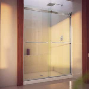 Essence-H 56 to 60 in. x 76 in. Semi-Frameless Bypass Sliding Shower Door in Brushed Nickel
