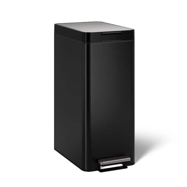 KOHLER 8 Gal. Loft Stainless Steel Trash Can in Black Stainless K