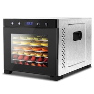 Premium Food Dehydrator Machine: Electric 6 Stainless Steel Trays with Digital Timer and Temperature Control, 600-Watt