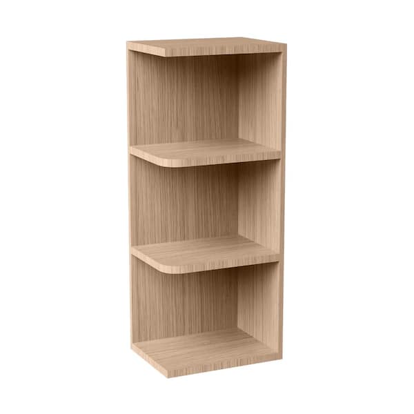 9 in. W x 12 in. D x 30 in. H Ready to Assemble Solid Wood Shaker Wall Ending Shelf Kitchen Cabinet in Oak