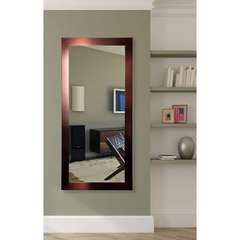 Oversized Rectangle Shiny Coppertone Color Beveled Glass Contemporary Mirror (62 in. H x 24 in. W)