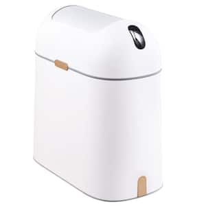 2.4 Gal. Cream White Rectangular Plastic Trash Can with Push On Lid  HPXWDPDI02 - The Home Depot
