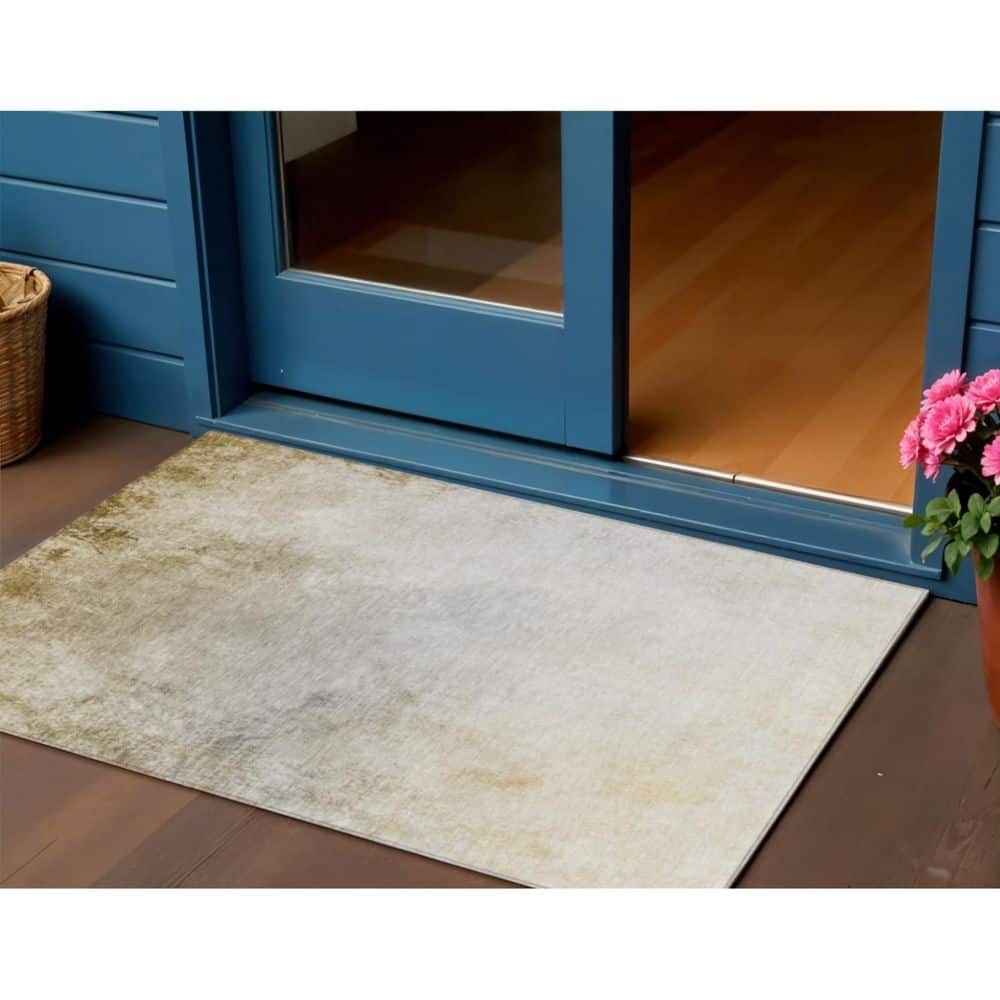 Taupe, Beige, Ivory 3 ft. x 5 ft. Woven Abstract Polyester Rectangle Indoor/Outdoor Area Rug price history on PriceWatchPro