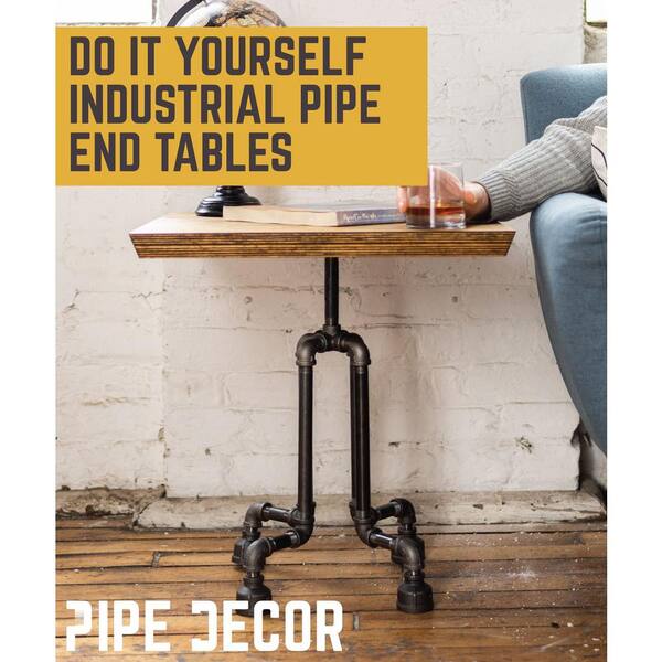 1/2 in. Black Pipe 16 in. W x 20 in. H Roots Design End Table Kit 1/2 in. Black Pipe 16 in. W x 20 in. H Roots Design End Table Kit