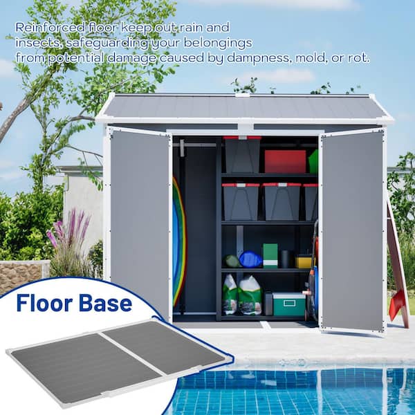 8 ft. W x 6 ft. D All-Weather Outdoor Metal Shed Lockable Storage