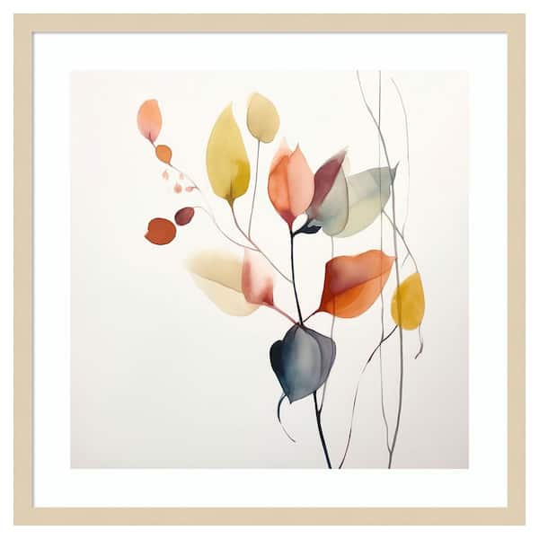Amanti Art Fluid Floral Artistry I by Irena Orlov 25 in. W x 25 in. H. Wood Framed Wall Art Print Framed in Brown
