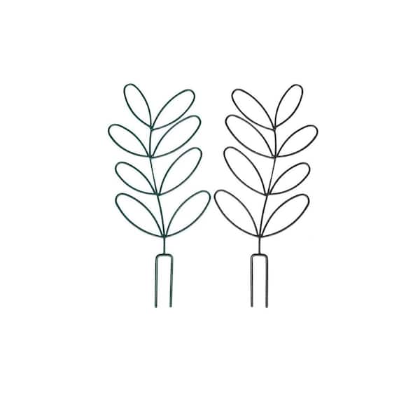 2-Pack Metal Leaf Trellis for Indoor Climbing Plants, Small Wire Garden Trellis Support for Potted Vines, Houseplants