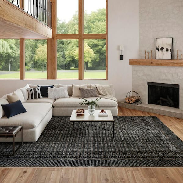 Nordic Black Taupe 10 ft. x 14 ft. Geometric Contemporary Area Rug