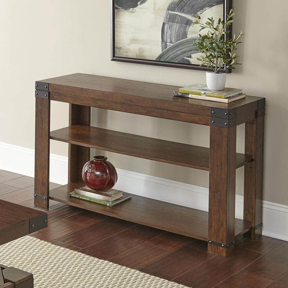 Arusha Medium Cherry Solid Wood Console Table with Storage