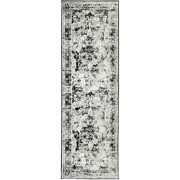 Unique Loom Sofia Salle Garnier Black 2' 0 x 6' 7 Runner Rug