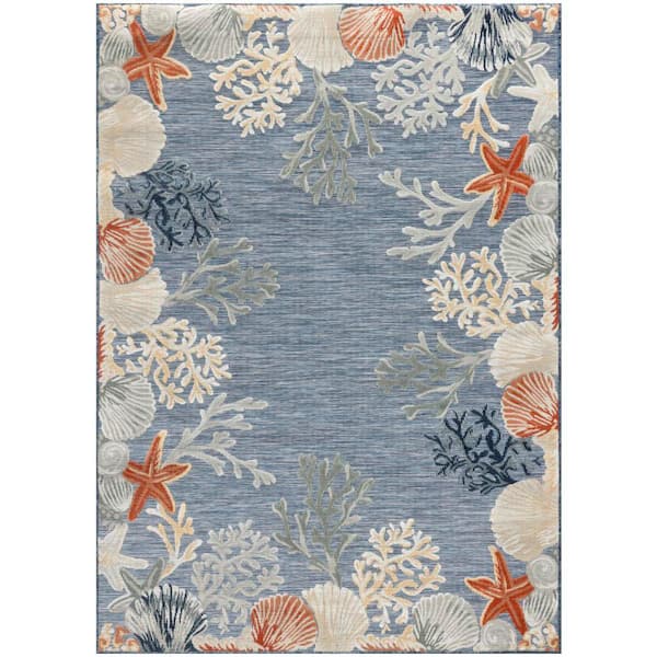 Suncoast Denim Multicolor 5 ft. x 7 ft. Graphic Contemporary Area Rug