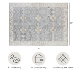 Imagine Chenille Willa Taupe 7 ft. x 10 ft. Medallion Polyester Area Rug
