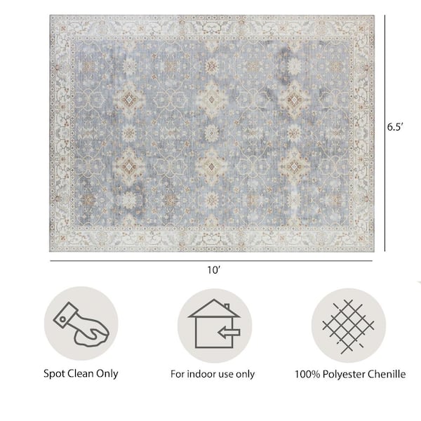 Imagine Chenille Willa Taupe 7 ft. x 10 ft. Medallion Polyester Area Rug
