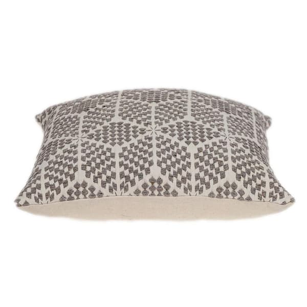 HomeRoots Jordan Beige and Gray Geometric Cotton 5 in. x 16 in. Throw Pillow
