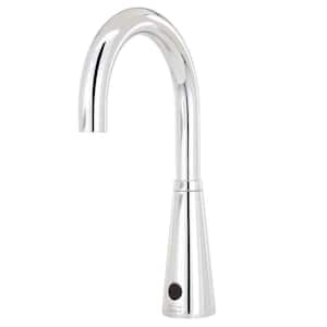 Selectronic DC Powered Single Hole Touchless Bathroom Faucet with 6 in. Gooseneck Spout 0.5 GPM in Polished Chrome
