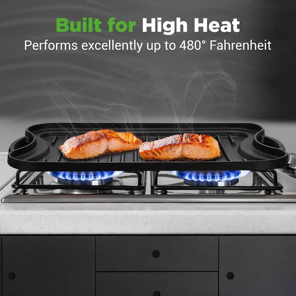 NutriChef NutriChef Reversible Cast Iron Griddle 480°F Heat Safe