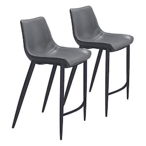Magnus Dark Gray 100% Polyurethane Counter Chair - (Set of 2)