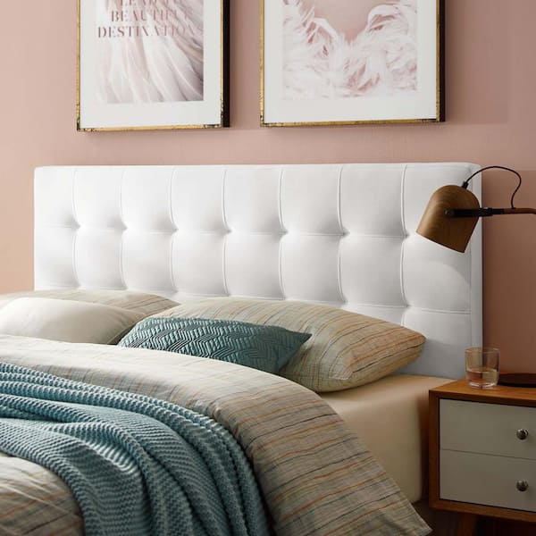 Emily White King Tufted Performance Velvet Headboard