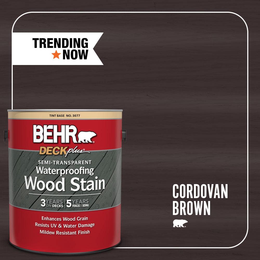 1 gal. #ST-104 Cordovan Brown Semi-Transparent Waterproofing Exterior Wood 