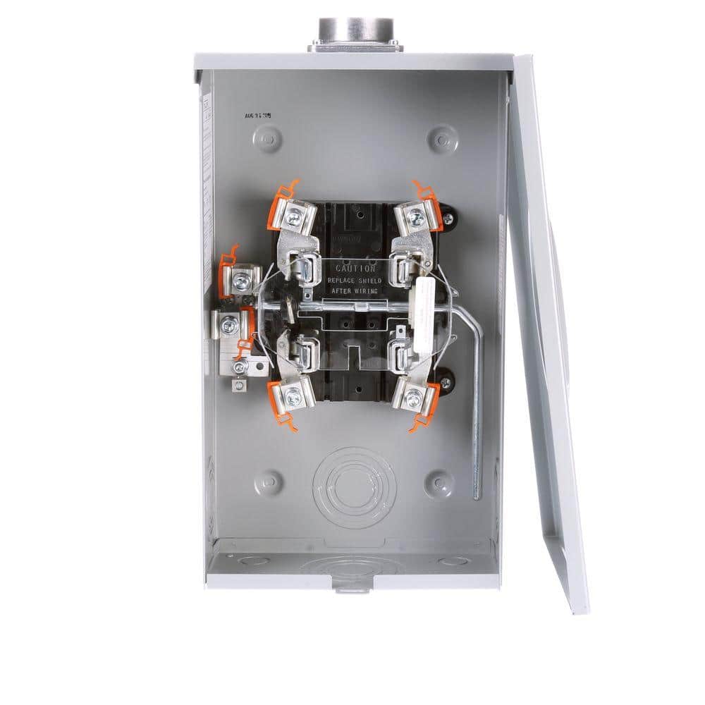 Siemens 200 Amp 4 Jaw Ringless Overhead Feed Meter Socket with Lever