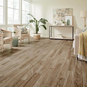 Trace Meadow 6 in. x 6 in. Golden Brown Glazed Porcelain Floor and Wall Tile Sample