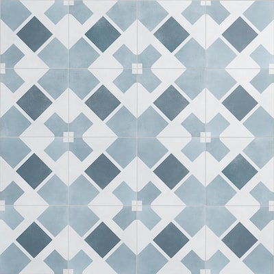 Ivy Hill Tile Aster Blue Square 9 in. x 9 in. Matte Porcelain Floor and ...