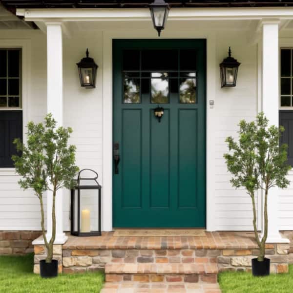 Evergreen 5. 2 ft. Indoor Artificial Evergreen Tree Tall Lush Shape Topiary in Decorative Potted Pot 1-Pack