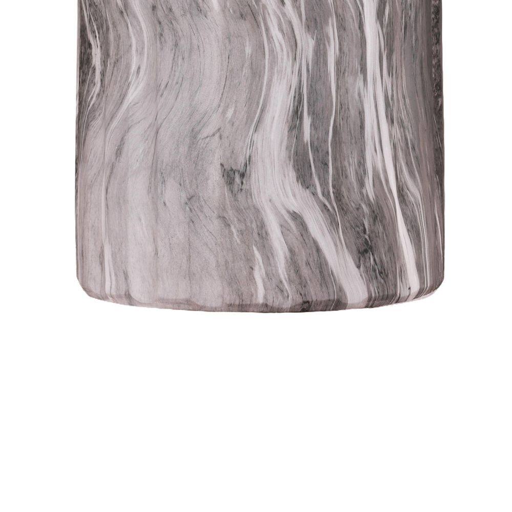 Modern Marble 15.55 in Round Magnesium Oxide End Table with Cylindrical Design - thumbnail 5