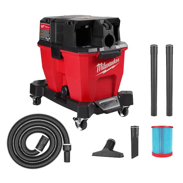 Milwaukee M18 FUEL 9 Gal. Cordless DUAL-BATTERY Wet/Dry Shop Vacuum with Filter, Hose, and Accessories