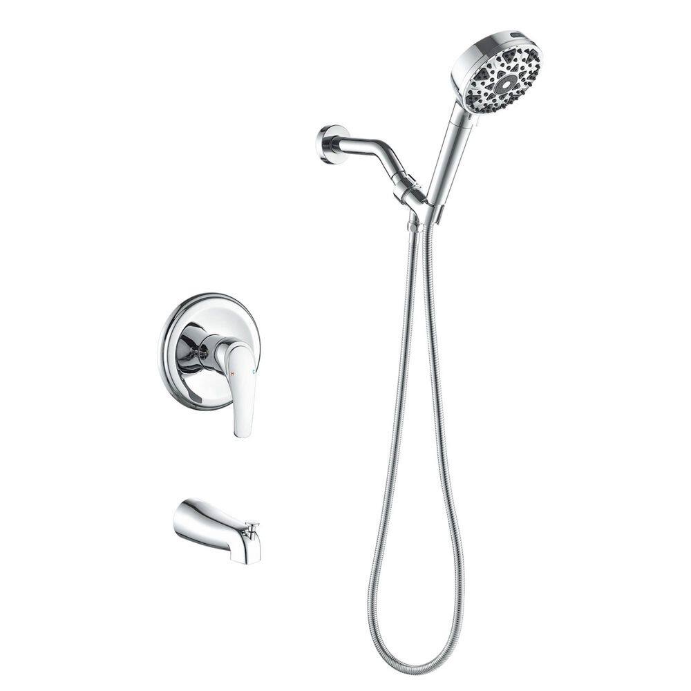 Single Handle 7-Spray Filtered Tub and Shower Faucet 1.8 GPM Wall Mount Shower System in Polished Chrome Valve Included price history on PriceWatchPro