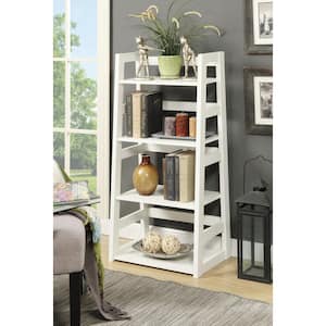 Designs2Go 44.25 in. White MDF 4-Shelf Accent Bookcase with Trestle Sides