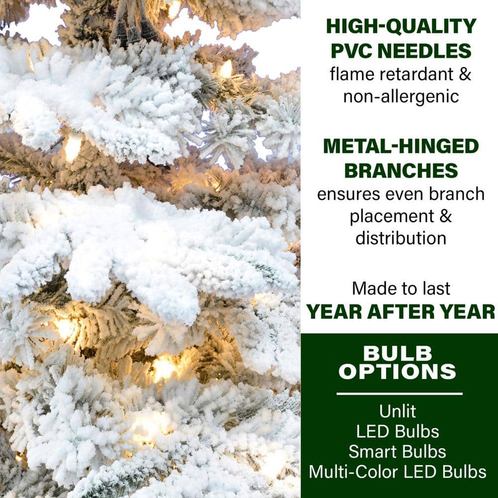 7.5' White Pine Artificial Christmas Tree with LED Lights