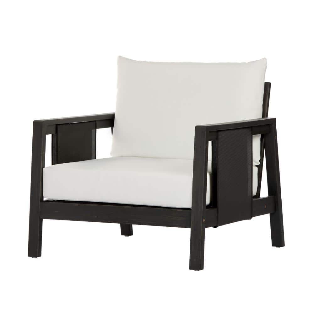 Outdoor Dining Chairs, Club Chair with Black Acacia Wood Frame and Water-Repellent Cushions price history on PriceWatchPro