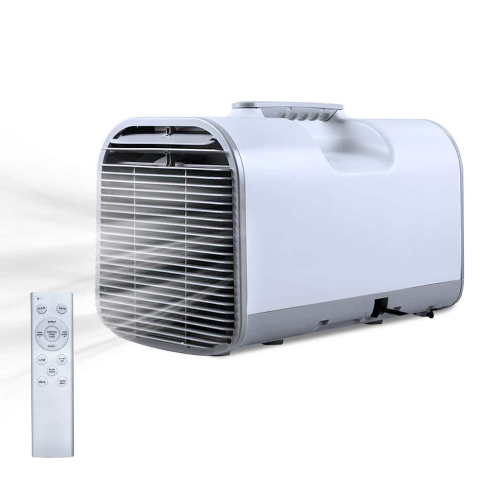 Edendirect 4,600 BTU (DOE) Portable Air Conditioner Cools in White 150 Sq. Ft. with Dehumidifier with Remote, Handle, DC