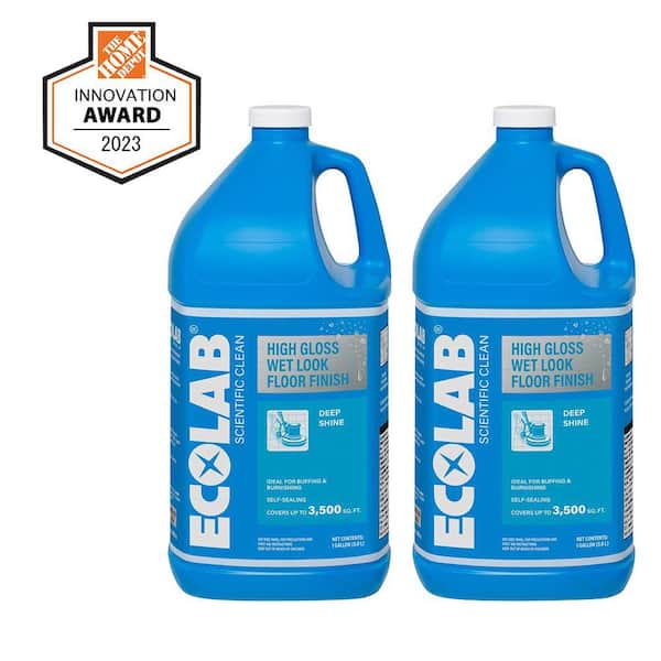 1 Gal. High Gloss Wet Look Floor Finish Protects and Restores Floor Shine, Use on Vinyl, Tile, Linoleum, Rubber (2-Pack)