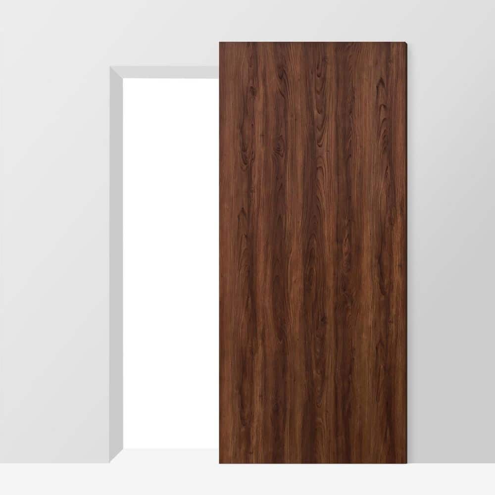 38 in. x 88 in. Walnut Textured Hollow Core Composite Interior Sliding Barn Door with Hardware Kit Hidden Track System price history on PriceWatchPro