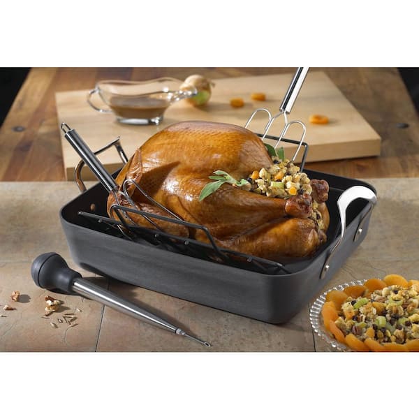 Calphalon Premier Hard-Anodized Nonstick 16in Roasting Pan with Rack