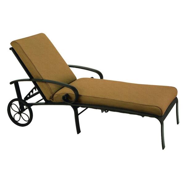 Tradewinds Valle Vista Fife Teak and Textured Pewter Chaise-DISCONTINUED
