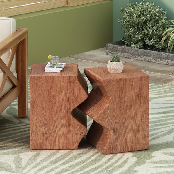 MGO Side Table Set of 2 Rectangular Outdoor Indoor Accent Table in