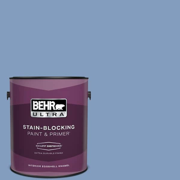 BEHR ULTRA 1 gal. #M530-4 Washed Denim Extra Durable Eggshell Enamel Interior Paint & Primer