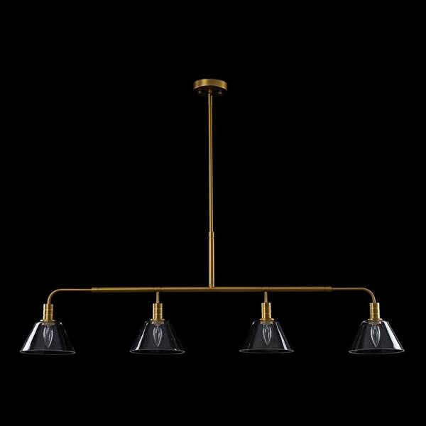 Rennnsan Lirra 49.4 in. 4-Light Brushed Gold Transitional Linear