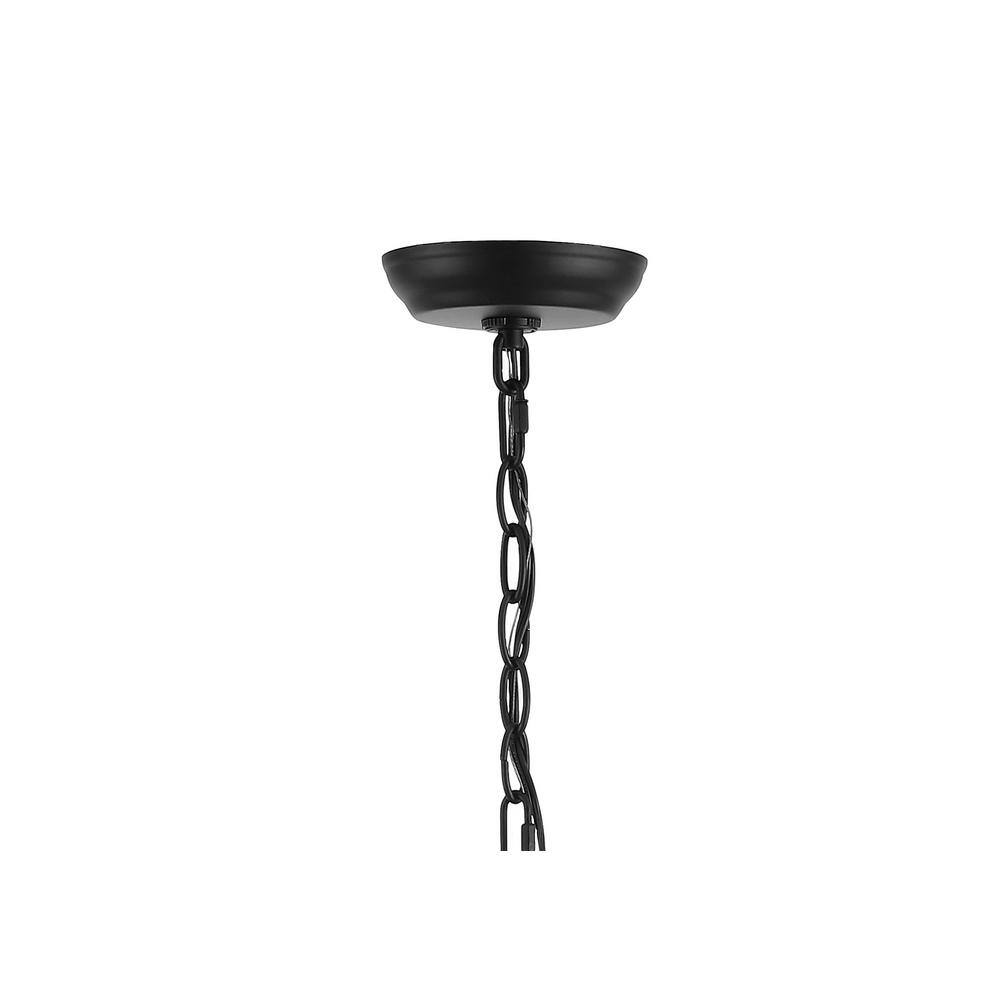 Gio 36" Black Iron Industrial Ring Chandelier with LED Candles
