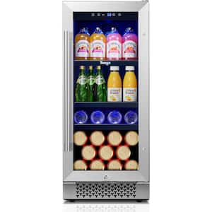 Single Zone 15 in. 80 (12 oz.) Cans Beverage Cooler Soda Beer Drink Built-in Refrigerator 34-54°F with Safety Lock