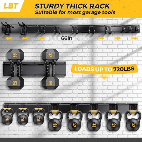 YICHUHAOXI 66 in. Black Metal Adjustable Heavy Duty Garage Tool