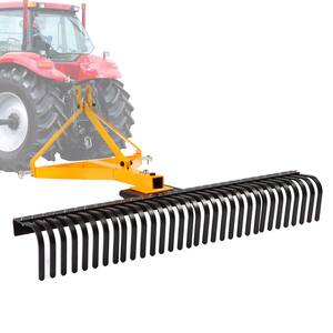 61 in. Tractor Tow-Behind Landscape Rock Rake with a 3-Point Hitch System and 360° Rotation