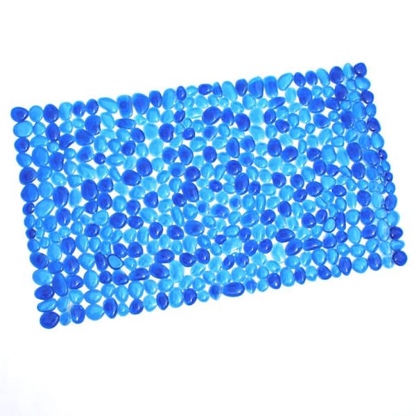 SlipX Solutions 17 in. x 30 in. Pebble Bath Mat in Blue